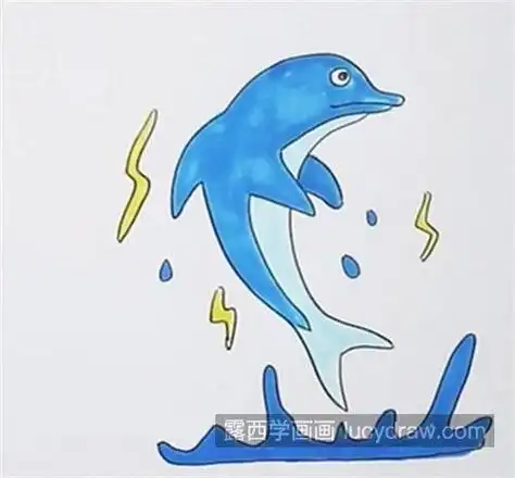 正在跳跃着的海豚怎么画 可爱活泼的小海豚简笔画教程-露西学画画