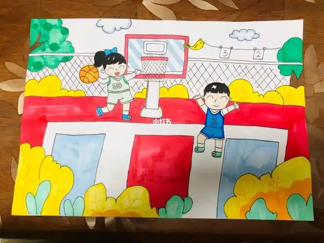 篮球运动儿童画