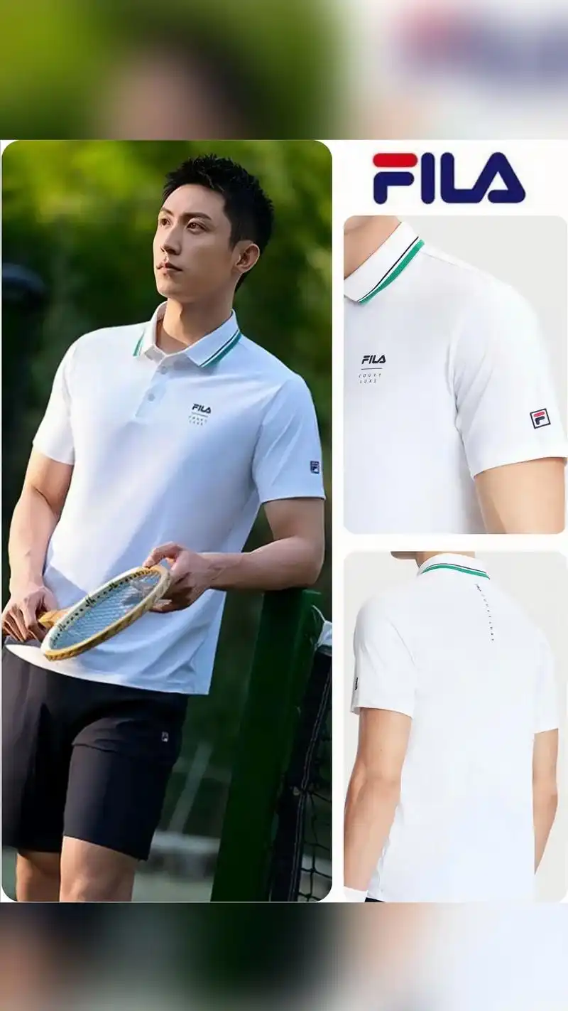 斐乐夏季黄景瑜同款polo衫,是小标,是速干,可商务可休闲# - 抖音