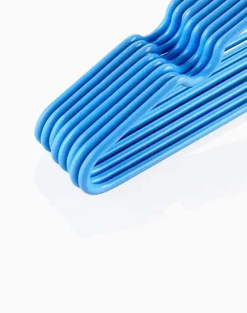 蓝色浸塑防滑衣架8入