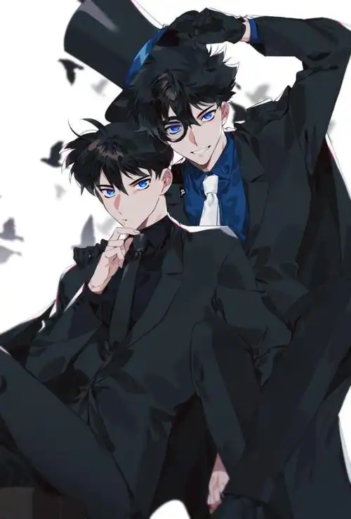 画师更新工藤新一和怪盗基德的画集,这个画风的确很好磕_腾讯新闻