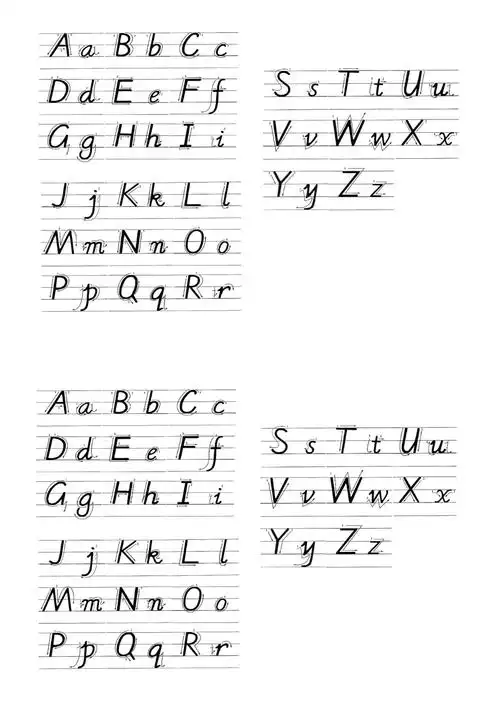 26个英文字母手写体一张1