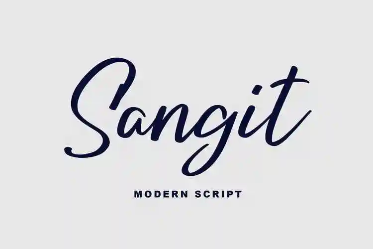 高端时尚简约手写风格sangit现代脚本字体sangitmodernscriptfont