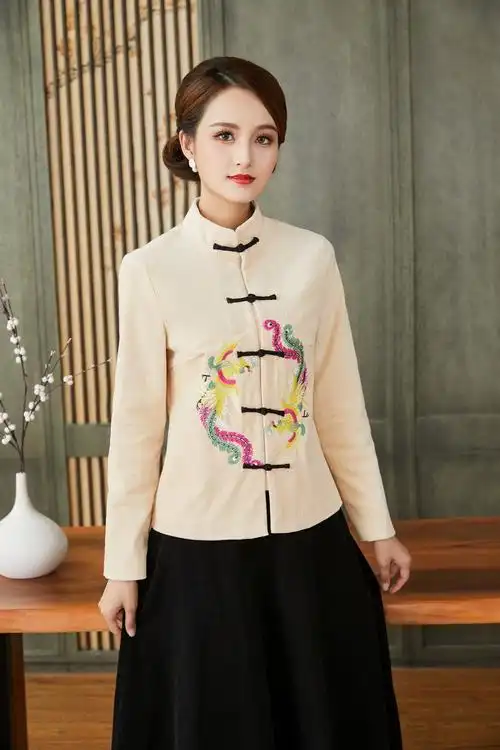 {工厂直供}【中式唐装上衣女冬季款】冬季唐装女2020年秋装新款中式