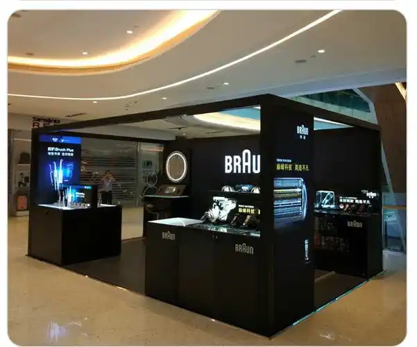 商场展示促销特装展位展台设计制作加工卡布展位可重复使用展具厂