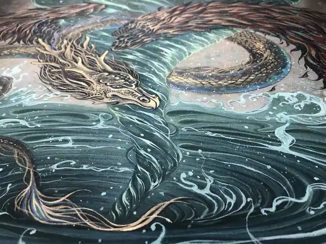 白树原创手绘山海经系列之应龙