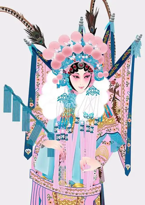 京剧刀马旦武旦矢量京剧人物