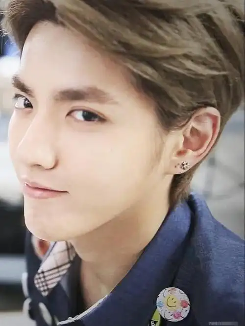 吴亦凡中分发型图片