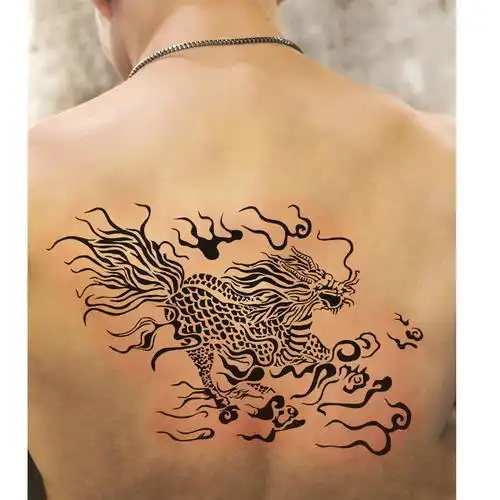 麒麟满背纹身模板主太平长寿辟邪保平安瑞兽加厚镂空模板可重复用