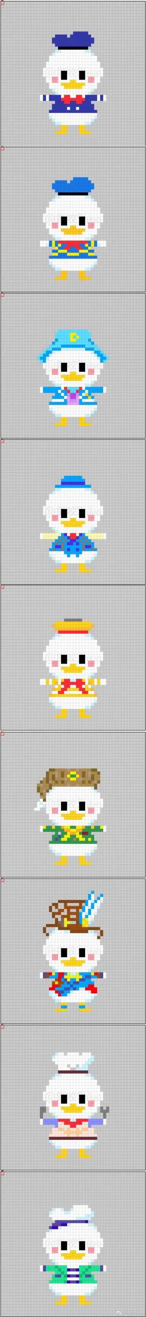 迪士尼拼豆 唐老鸭换装