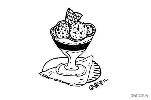 甜品简笔小插画