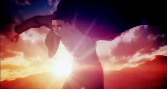 其实从两个画面我们就能看出来其实动画中艾伦穿衣服的场面是看不清楚