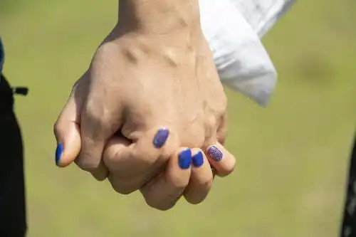 十指紧扣的两只手 手