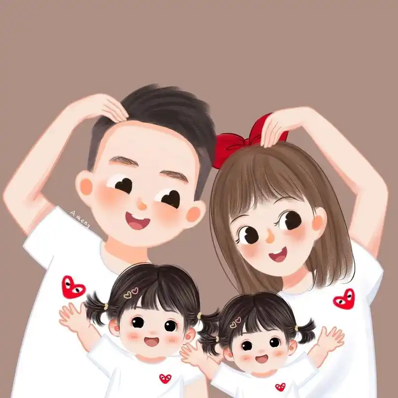 原创|亲子一家四口|一家三口|全家福头像7815 福利福利 原创无