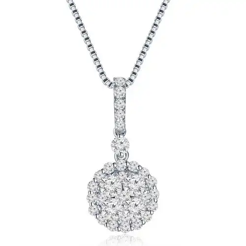 mabelle 18k/750 白色黄金天然钻石镶嵌吊坠