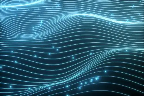 黑色背景下发光的科技感线条