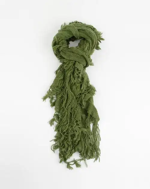 墨绿色网状弹性围巾