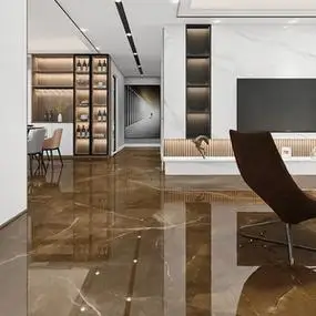 咖棕色通体大理石瓷砖750x1500客厅卫生间厨房地砖别墅地板砖轻奢