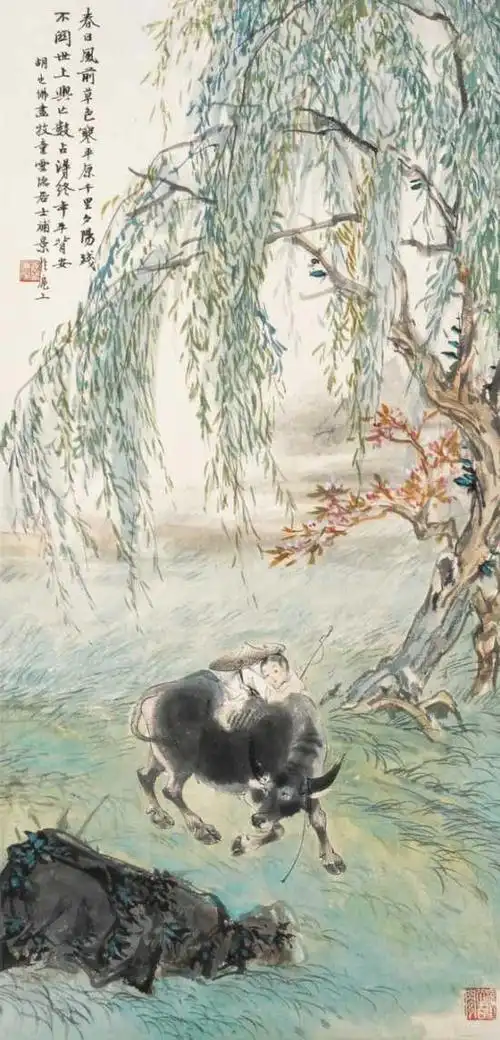 民国工笔画师胡也佛作品赏析