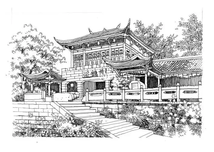 建筑手绘  #写生  #建筑  #速写  #风景速写  #建筑速写  #黄龙溪