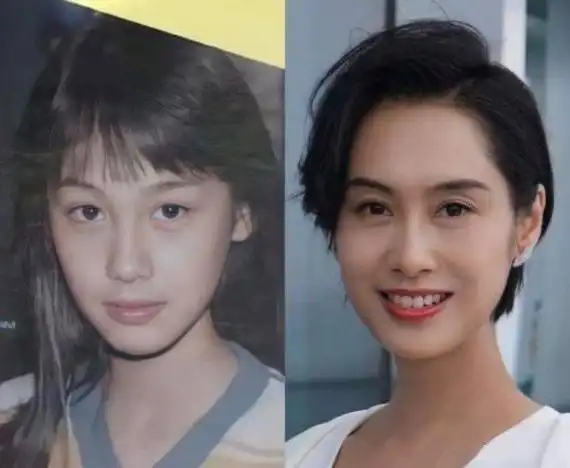 日前,有网友晒出了朱茵小时候的照片.