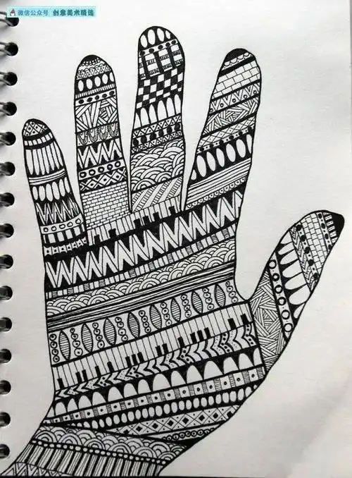 有【手】就能画——19张关于"手"的线描创意,作为零基础第一节线描课