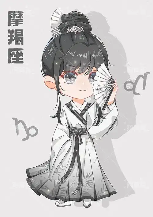 q版练习|古风十二星座_摩羯