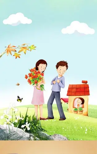 手绘卡通人物背景素材