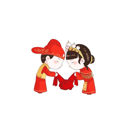 卡通拜堂成亲元素免抠素材时间:07-11中式婚礼卡通小人元素免抠素材