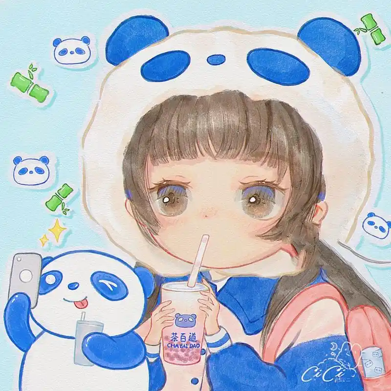 q版 | 奶茶系列 | 茶百道拟人 茶百道拟人画好啦 小熊猫参考了官方