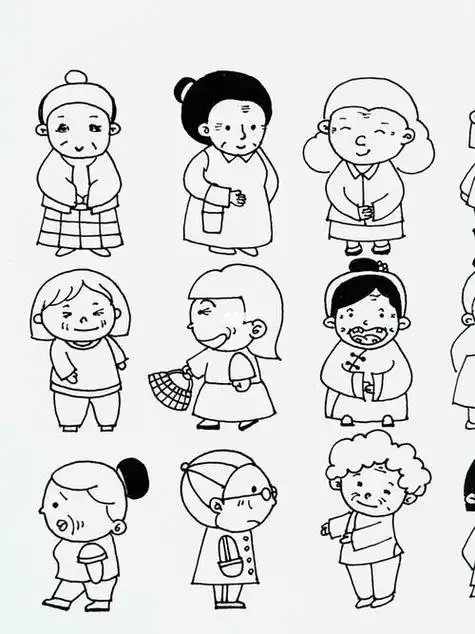 幼儿画人物奶奶简笔画