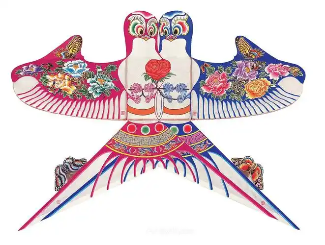 一对鸳鸯喜庆国风手工风筝纸鸢民俗节日图片