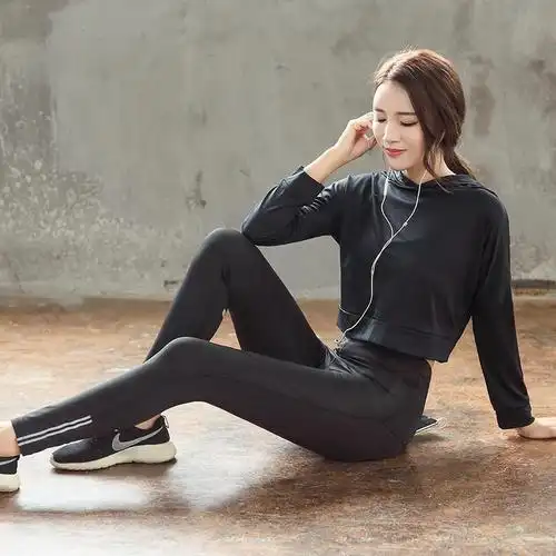 健身长裤瑜伽服秋冬衣服装备锻炼跑步运动装修身夜跑步女生修身
