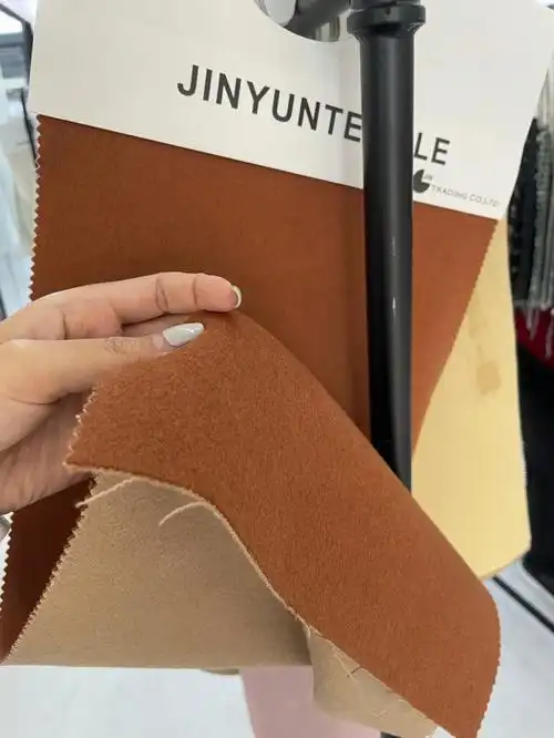 现货 红棕色/驼色 双面呢颜色高级100%wfr:金赟贸易#女装面料  #服装