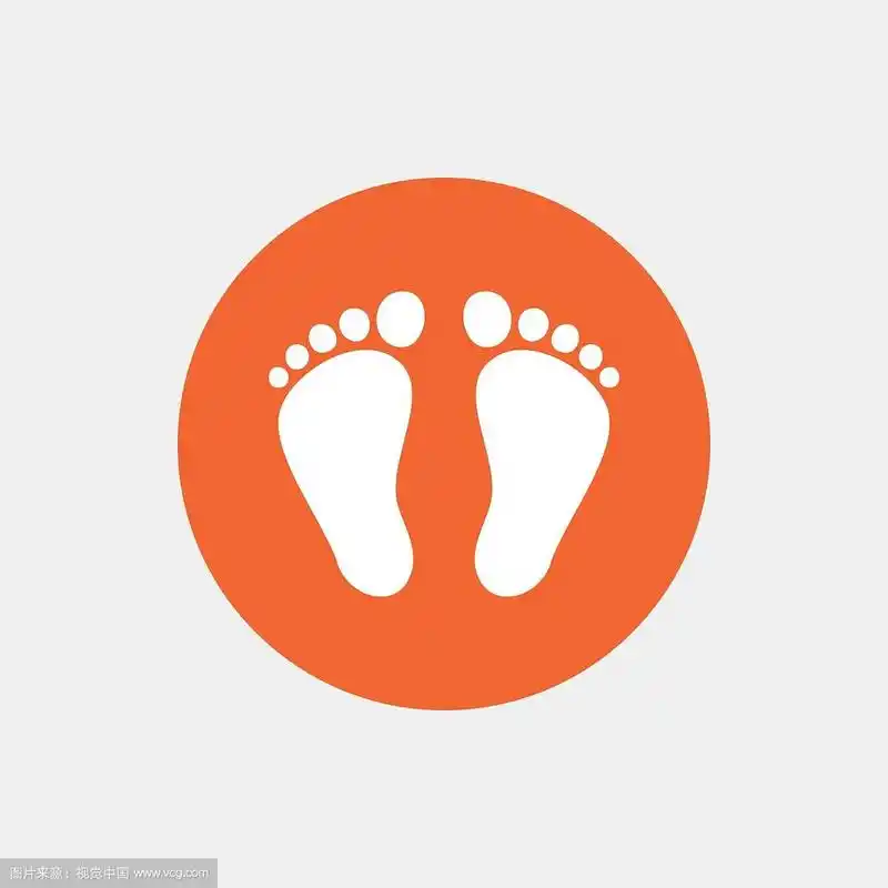 孩子一双脚印标志图标赤足