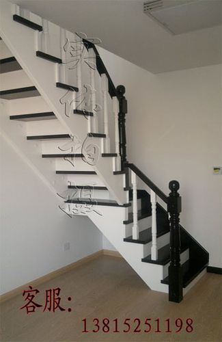 楼梯扶手 实木楼梯 橡胶木护栏 工程扶手整体楼梯 楼梯踏步板立柱