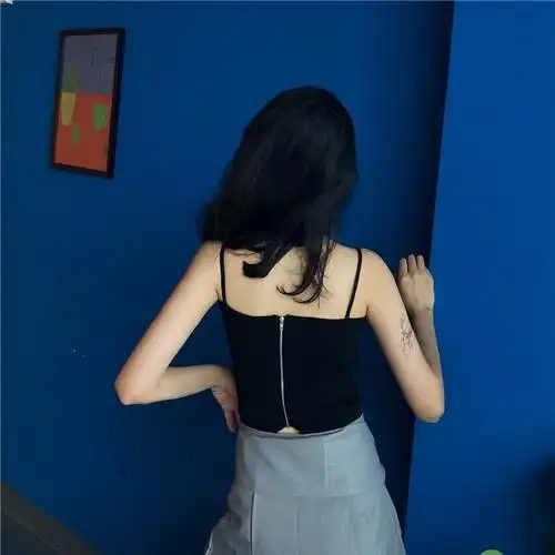 波迷娜(bomina)小吊带背心女2021春夏新款外穿内搭港味复古短款吊带内