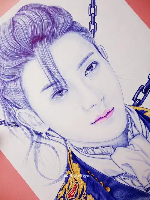 圆珠笔手绘《热血同行》黄子韬