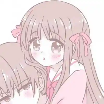 超甜情头粉色系手绘动漫头像,情侣头像图片-回车桌面