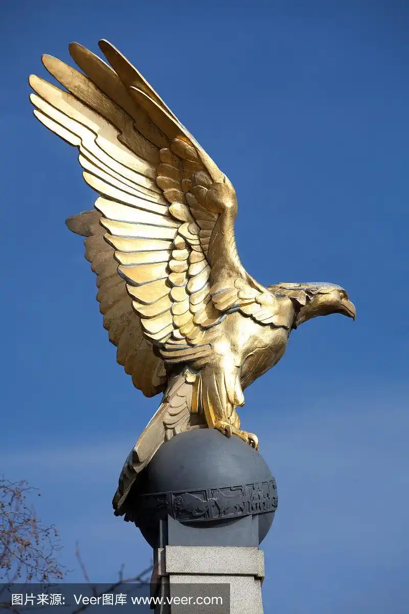 金雕,泰晤士河,纪念物,泰晤士河河堤,垂直画幅