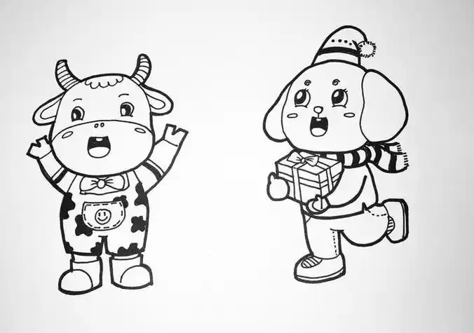 q版牛拟人简笔画