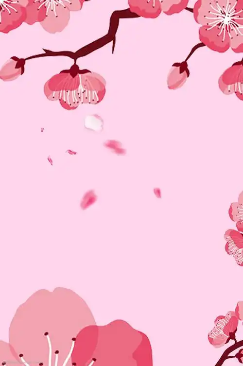 唯美清新美丽的桃花海报背景
