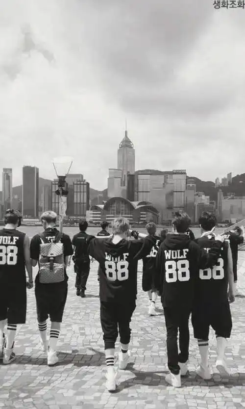 exo wolf宣传时期12个人背对着走在一起的图,谁能跟我说一下这是在