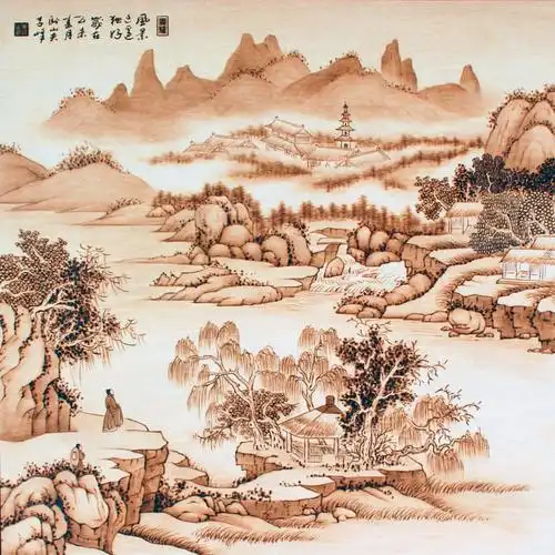 常德卧山夫烙画受台胞青睐