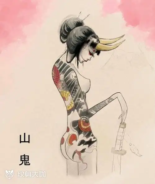 山鬼_纹身图案手稿图片_孙滕达的纹身作品集