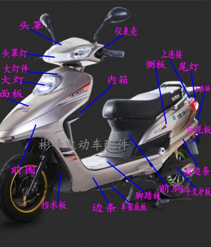 世海新中沙电动车塑件外壳配件大全 新中沙全套通用塑料外壳大灯