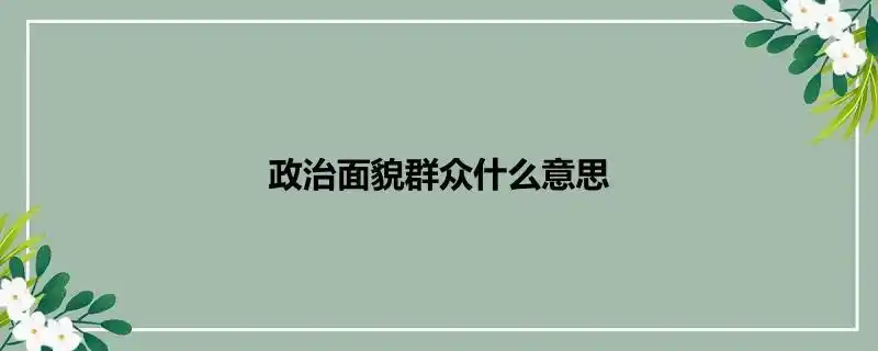 政治面貌群众什么意思