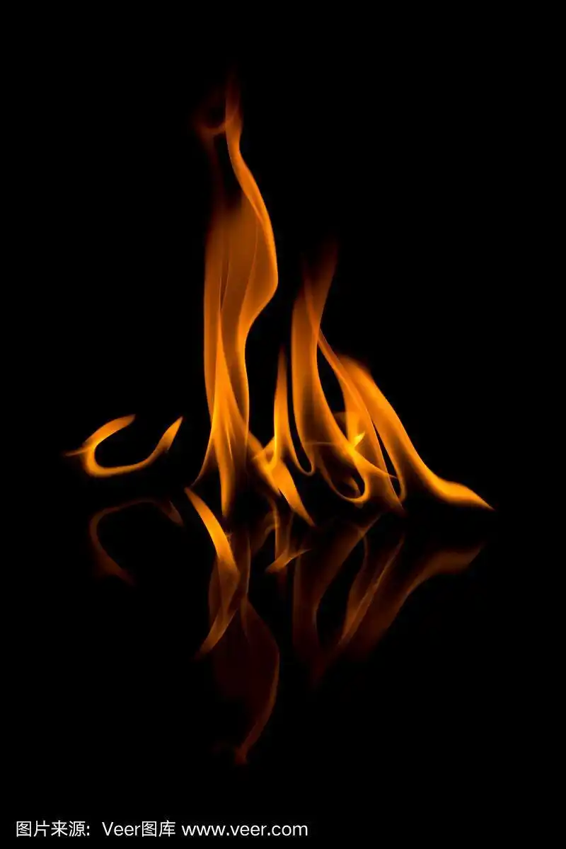 火焰与黑色背景.关闭了.