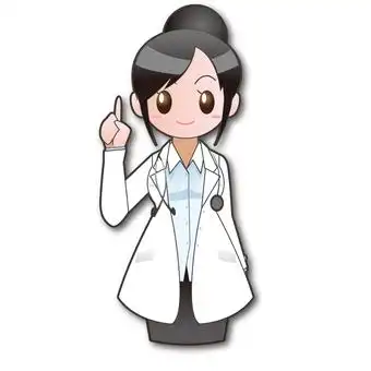 女医生站在食指