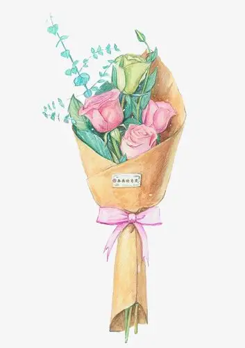 水彩花束免抠素材免费下载_觅元素51yuansu.com